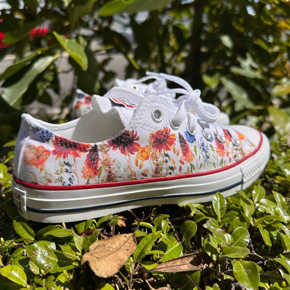 Flower Garden Summer Wedding - Custom Converse Shoes