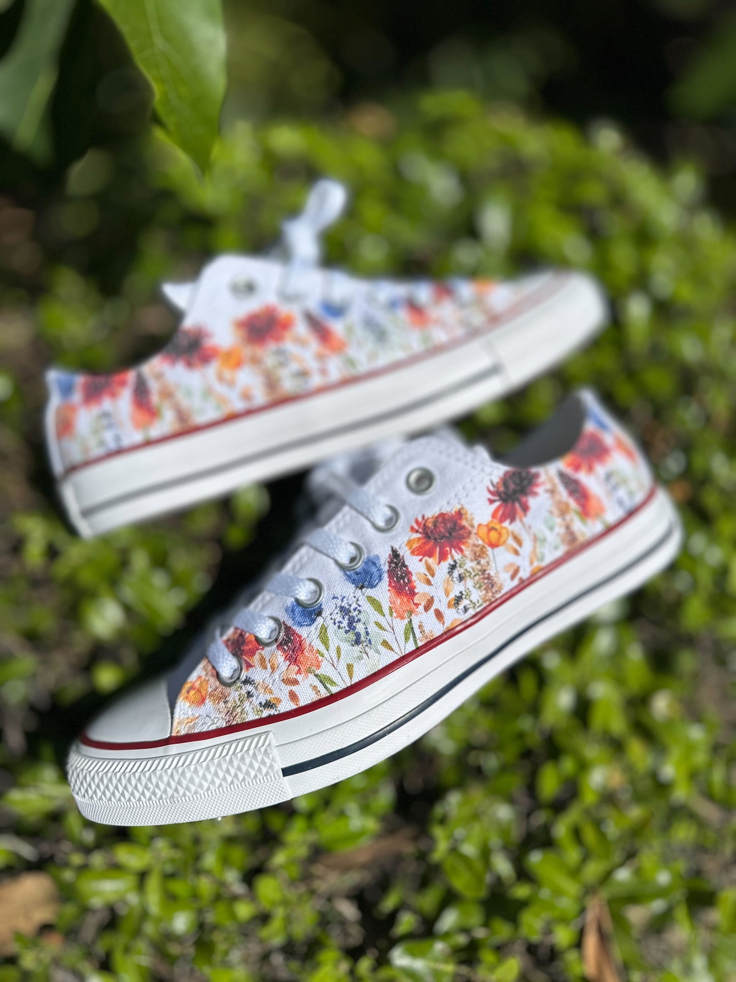 Flower Garden Summer Wedding - Custom Converse Shoes