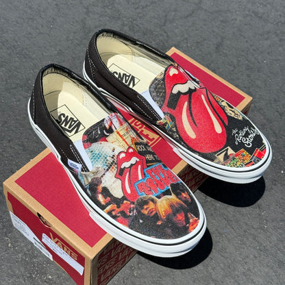Rolling Stones Vans Slip On Shoes Custom