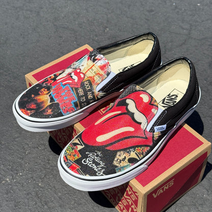 Rolling Stones Vans Slip On Shoes Custom