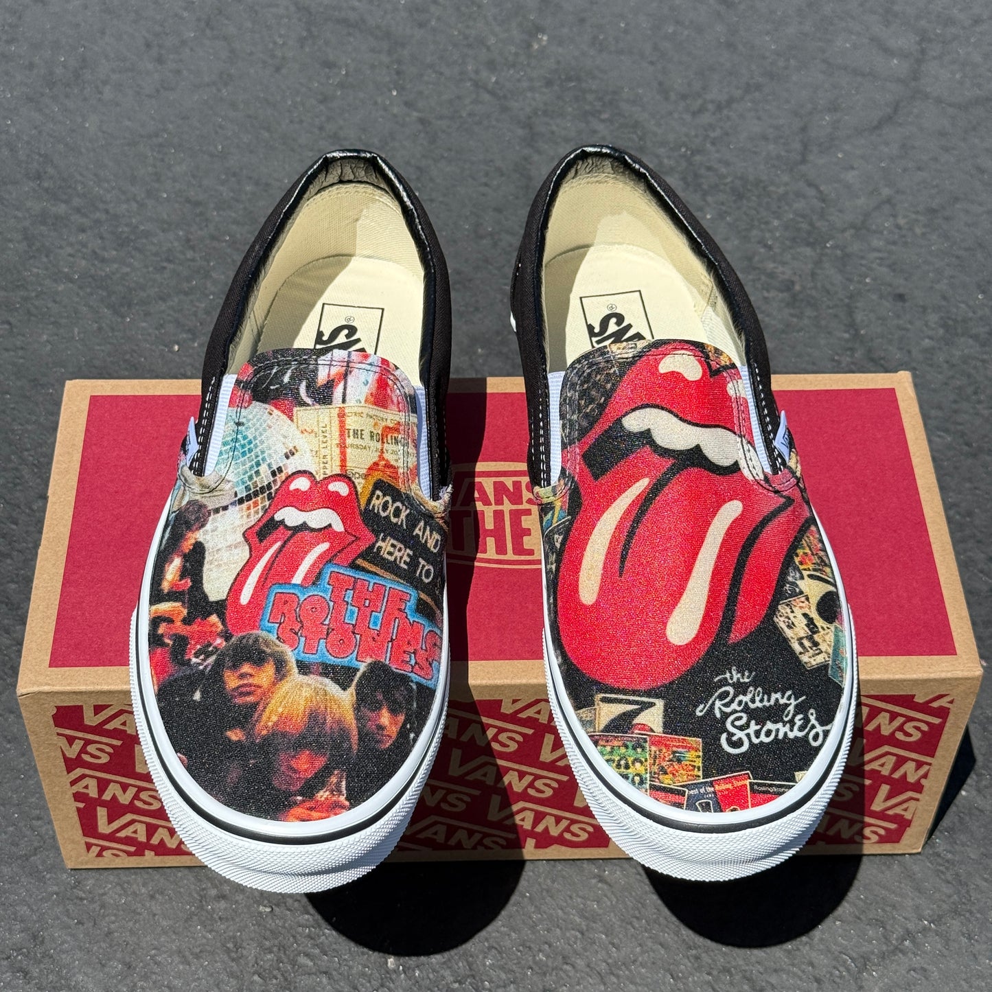Rolling Stones Vans Slip On Shoes Custom