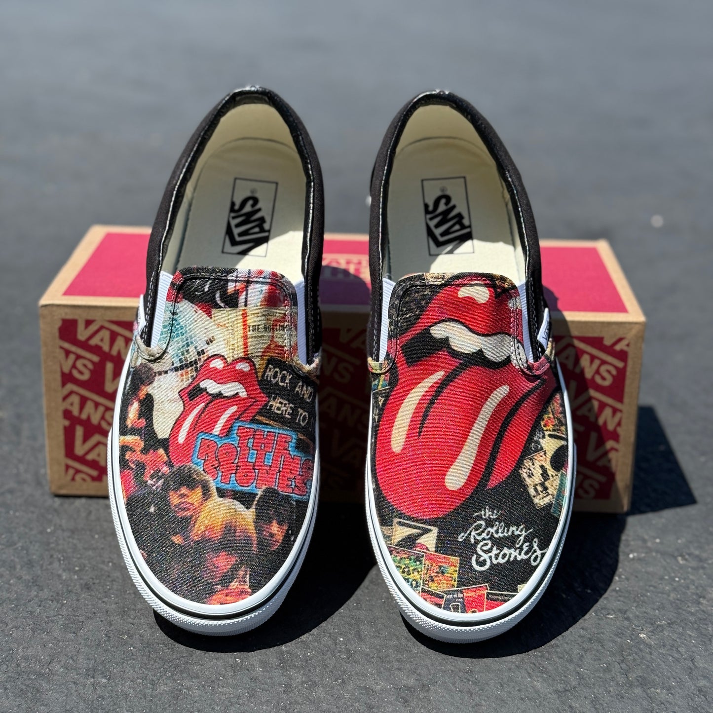 Rolling Stones Vans Slip On Shoes Custom