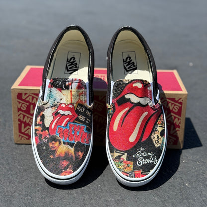 Rolling Stones Vans Slip On Shoes Custom