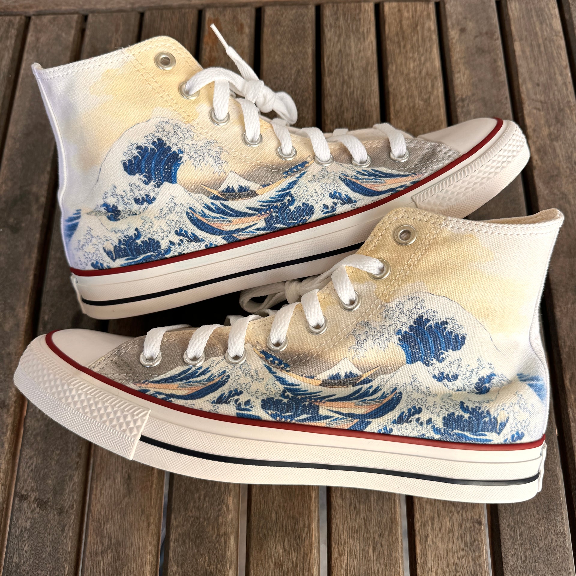 The Great Wave Converse High Top Chuck Taylor Shoes – BlvdCustom