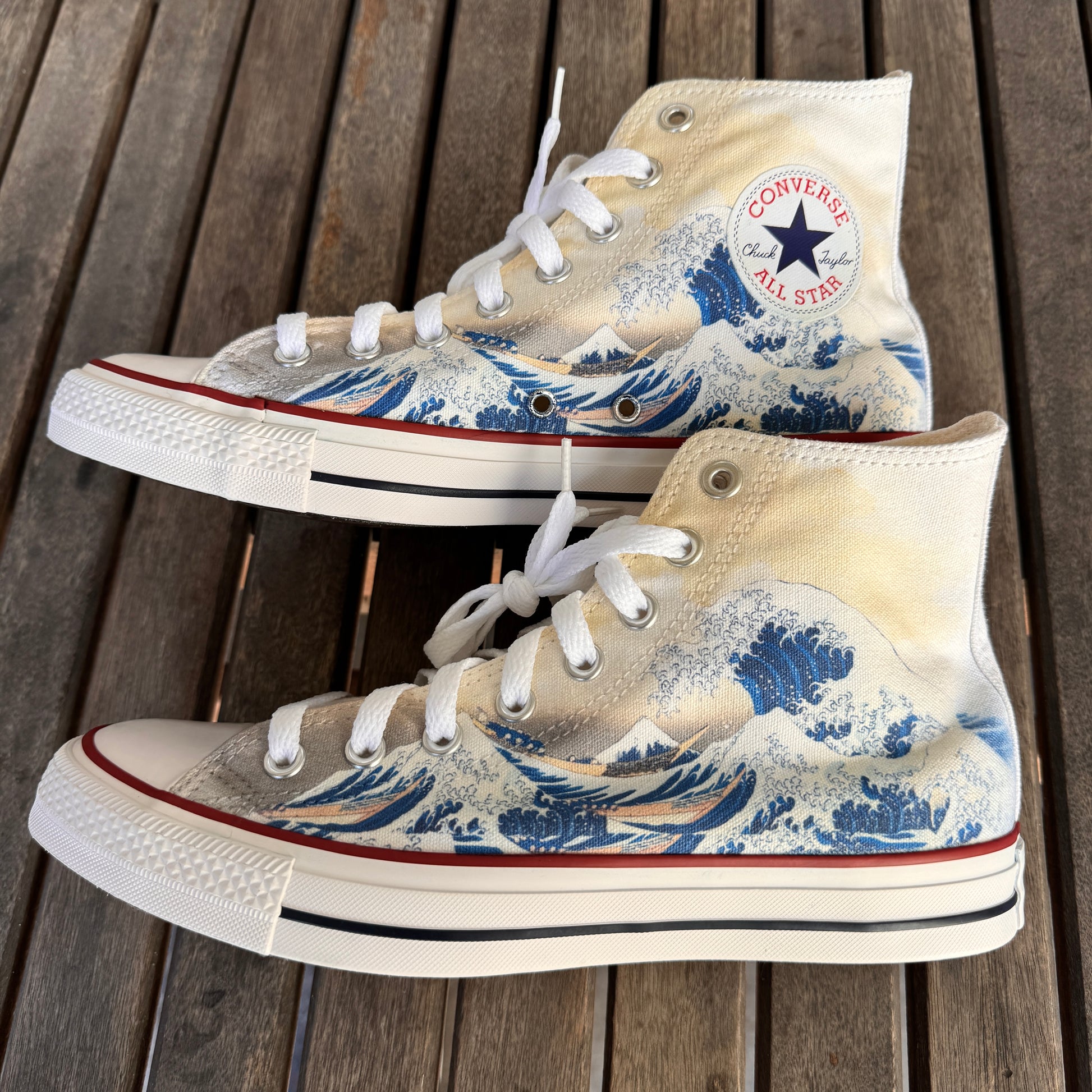 The Great Wave Converse High Top Chuck Taylor Shoes – BlvdCustom
