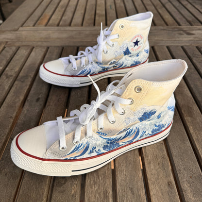 the great wave high to converse shoes custom