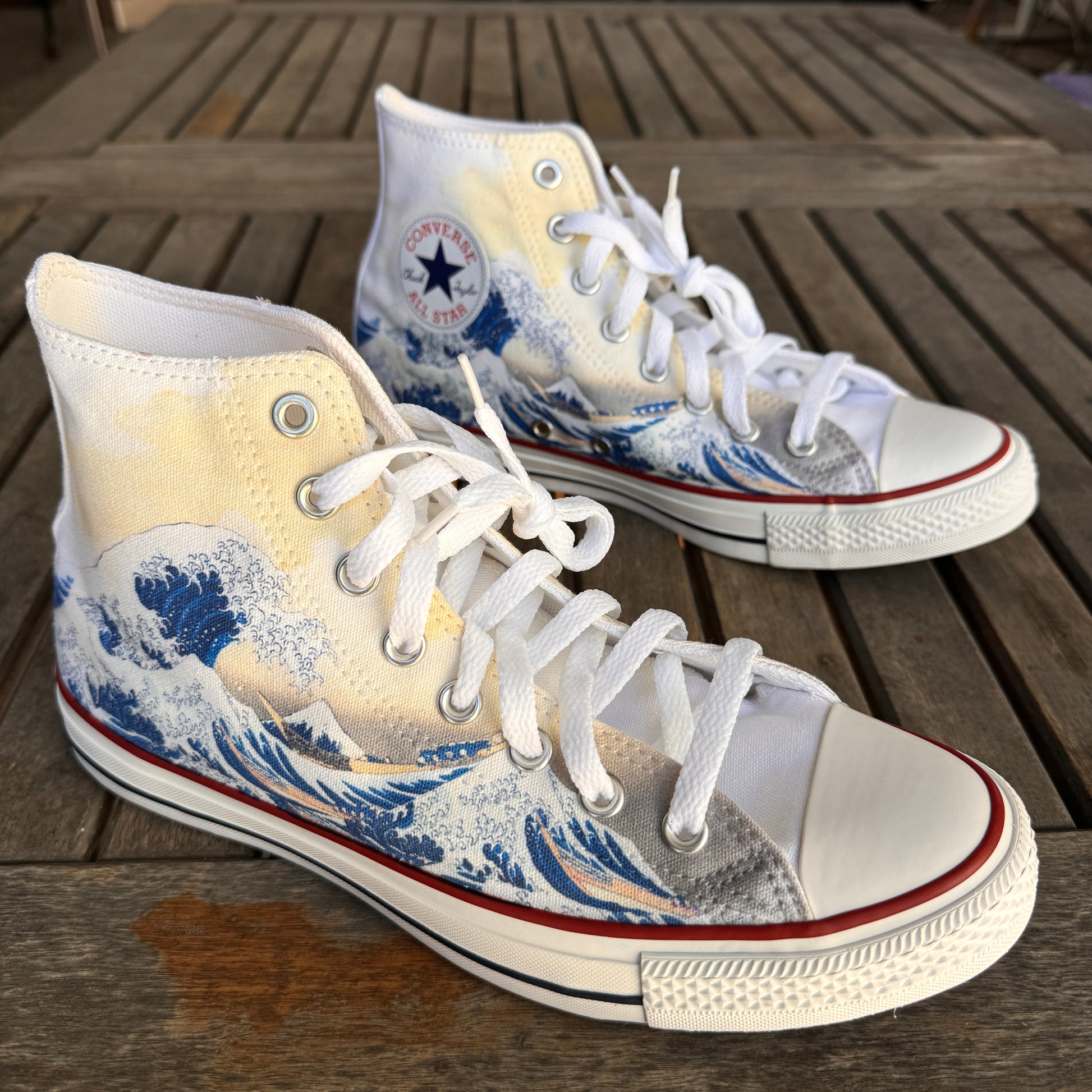 the great wave high to converse shoes custom