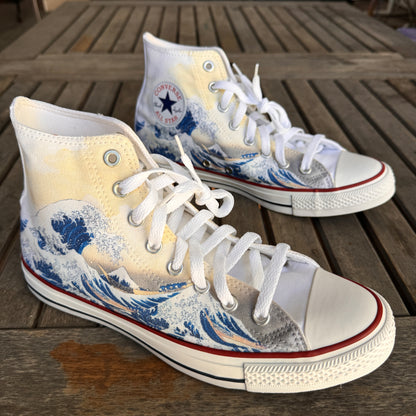 the great wave high to converse shoes custom