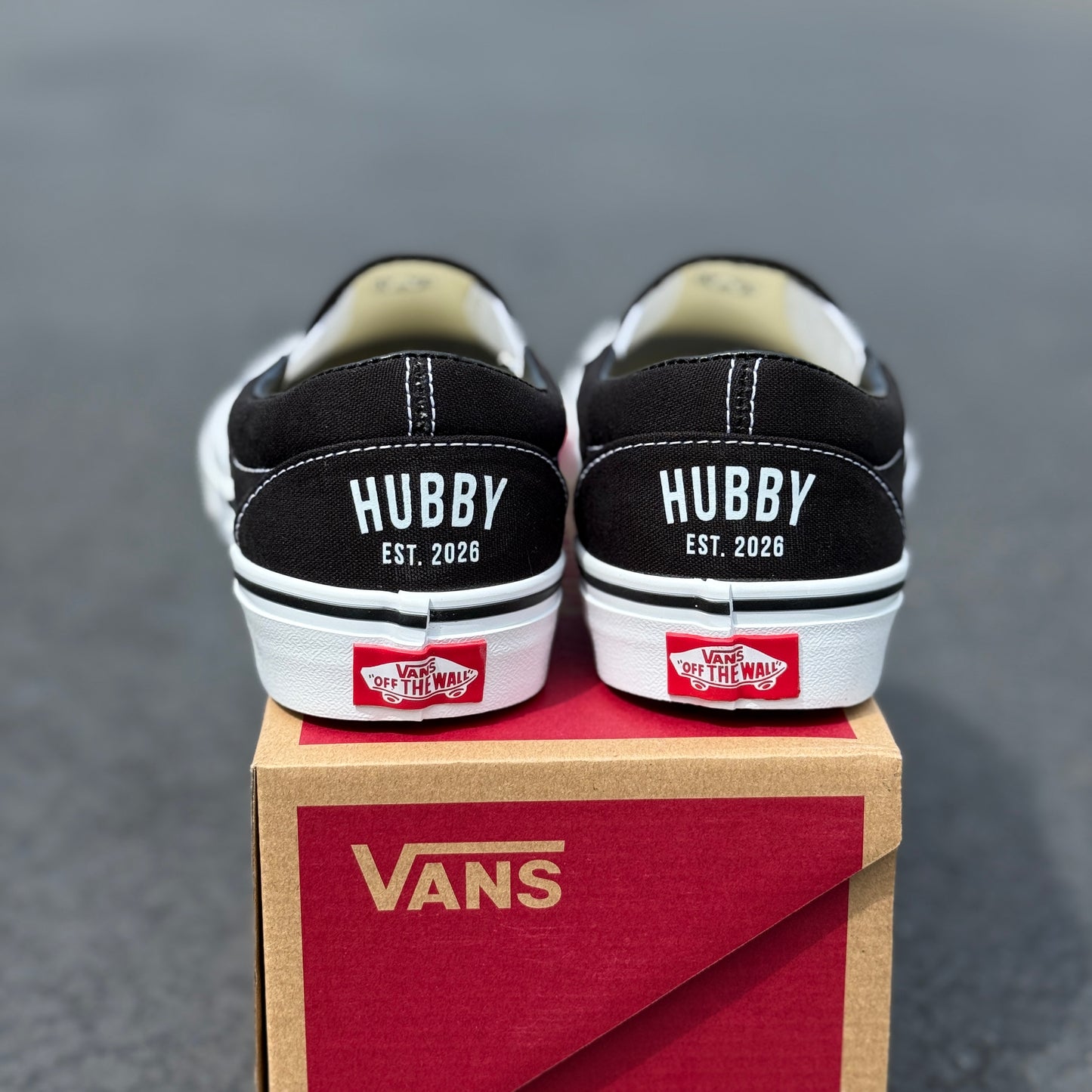 Custom Hubby Vans Slip On Shoes for Wedding