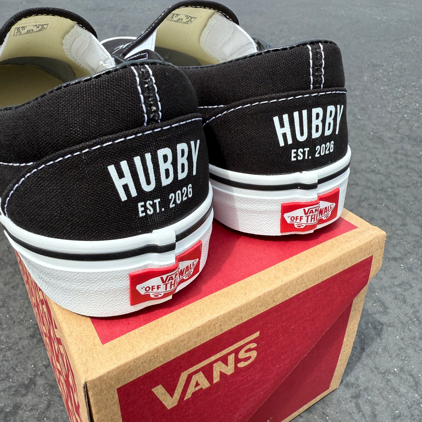Custom Hubby Vans Slip On Shoes for Wedding