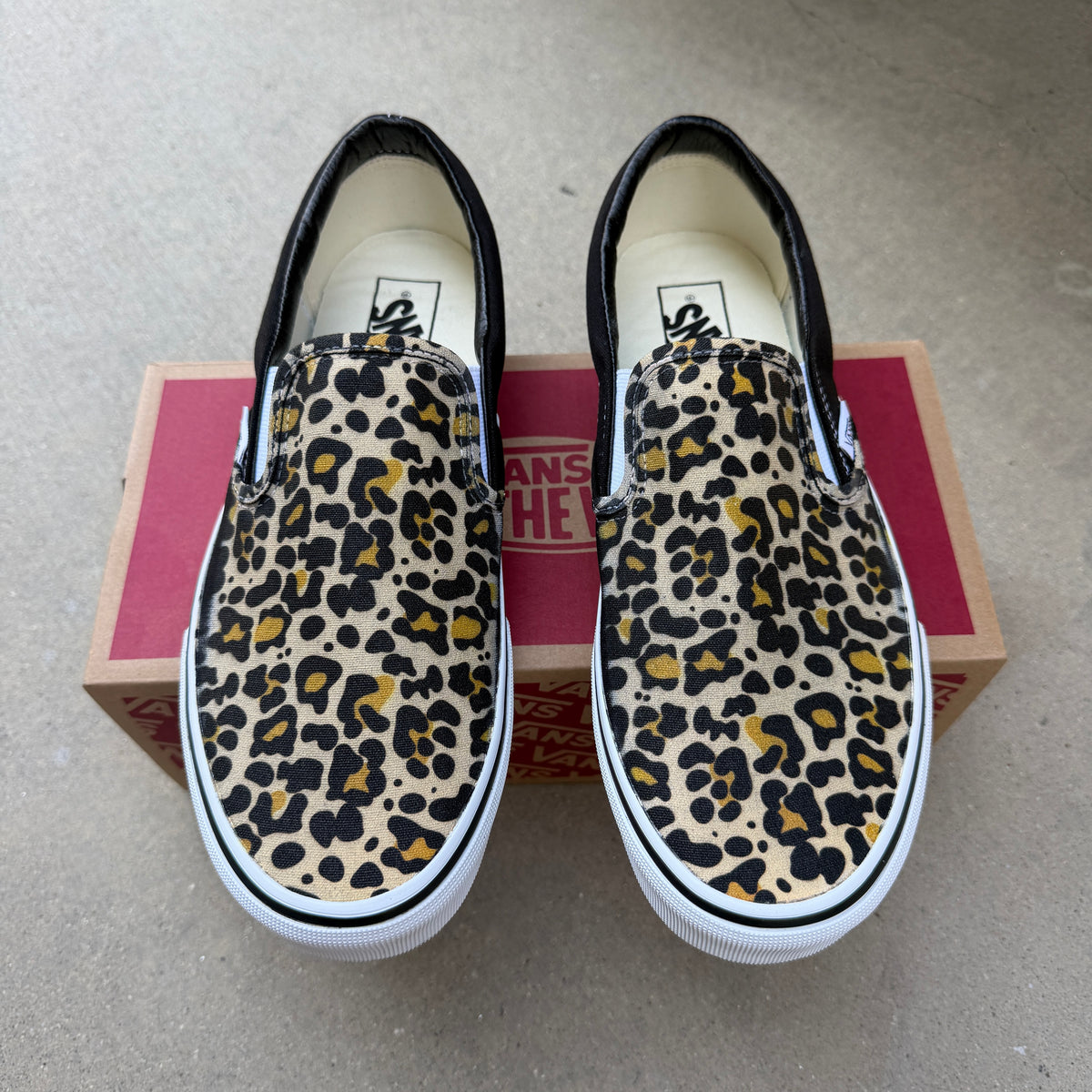 Jaguar leopard cheetah print vans slip on shoes custom
