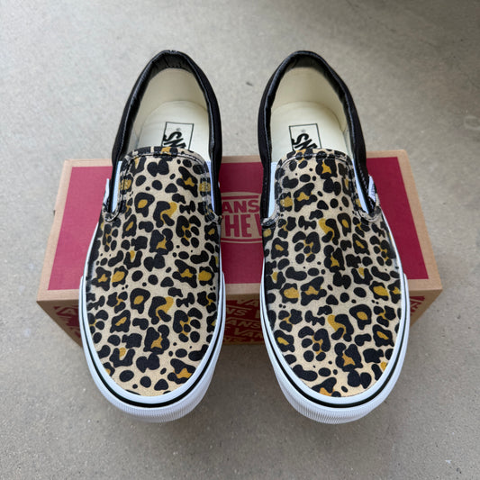 Jaguar leopard cheetah print vans slip on shoes custom