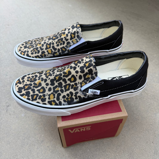 Jaguar leopard cheetah print vans slip on shoes custom