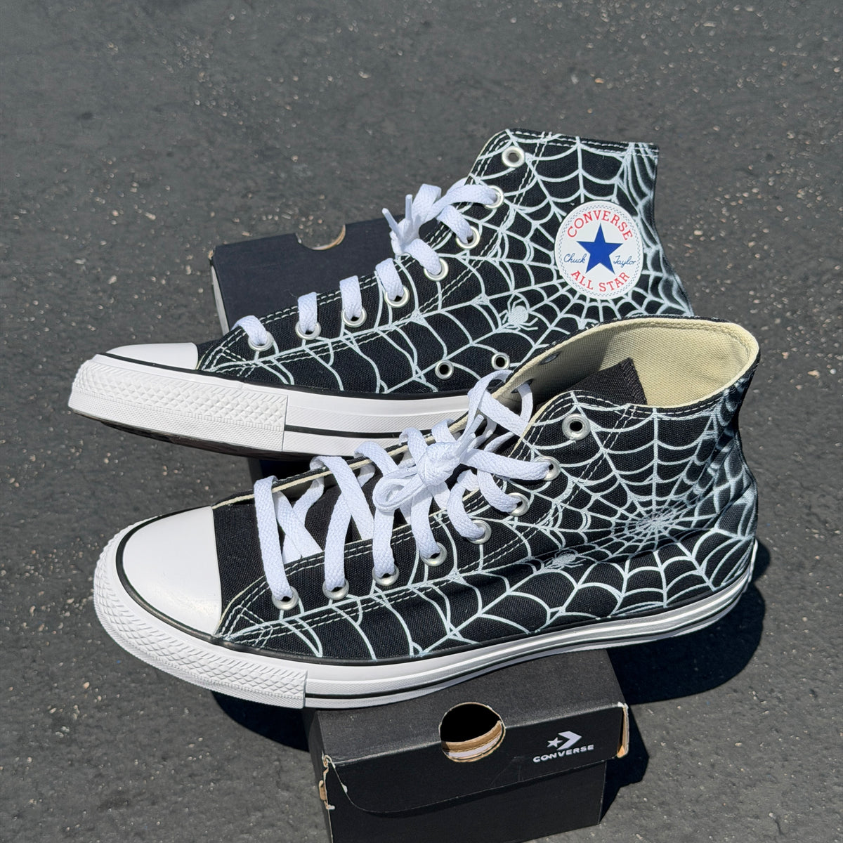 spider webs converse shoes custom 