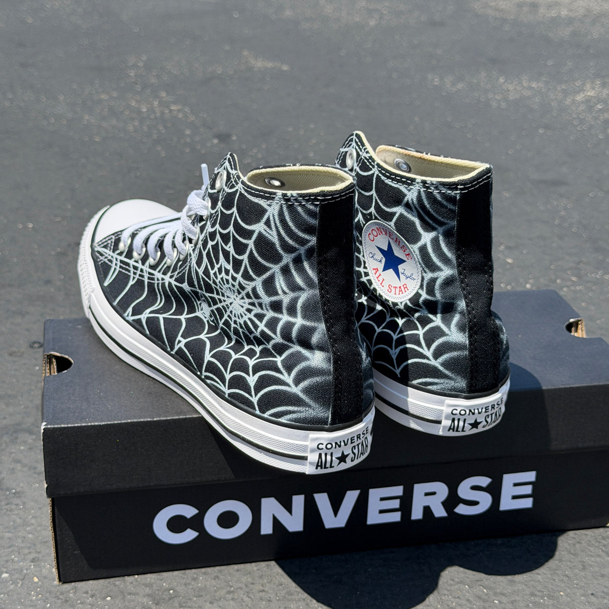 spider webs converse shoes custom 