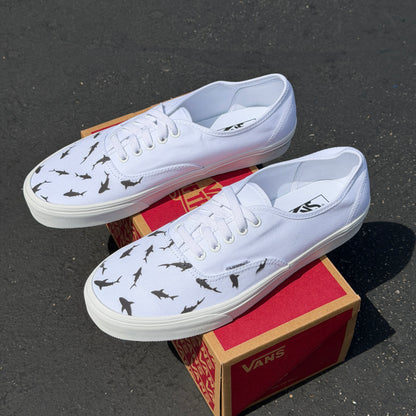 sharks Vans authentic shoes custom