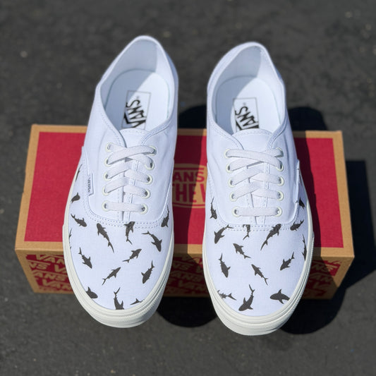 sharks Vans authentic shoes custom
