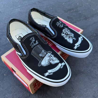 wedding shoes slip on Vans personalizable custom shoes