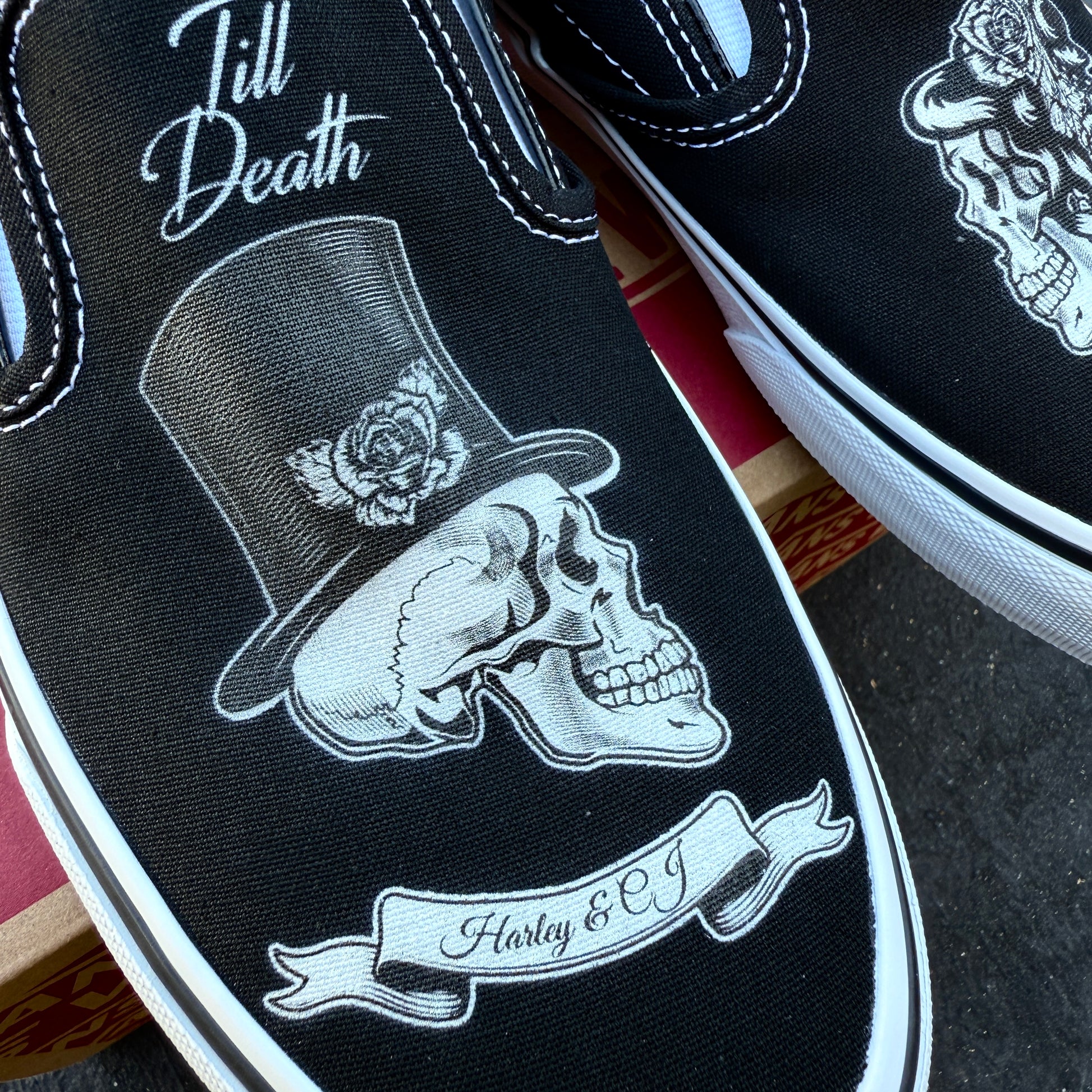 wedding shoes slip on Vans personalizable custom shoes