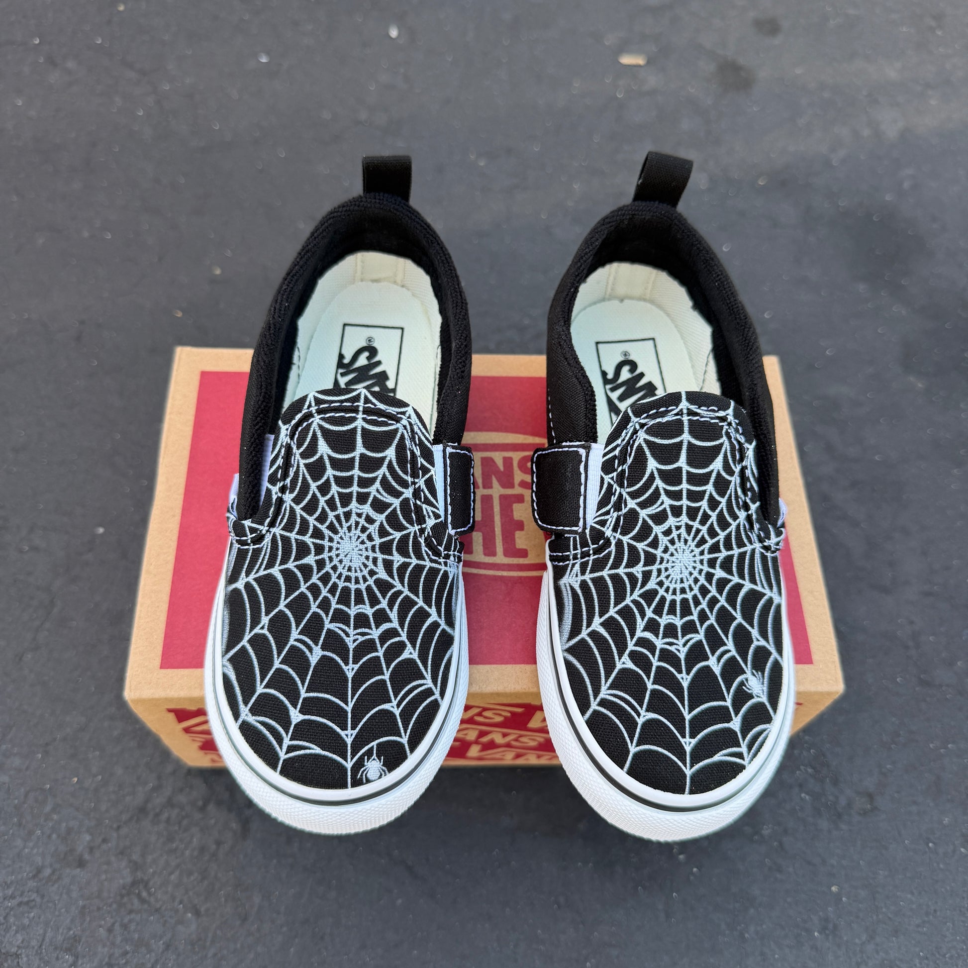 spider webs kids vans shoes