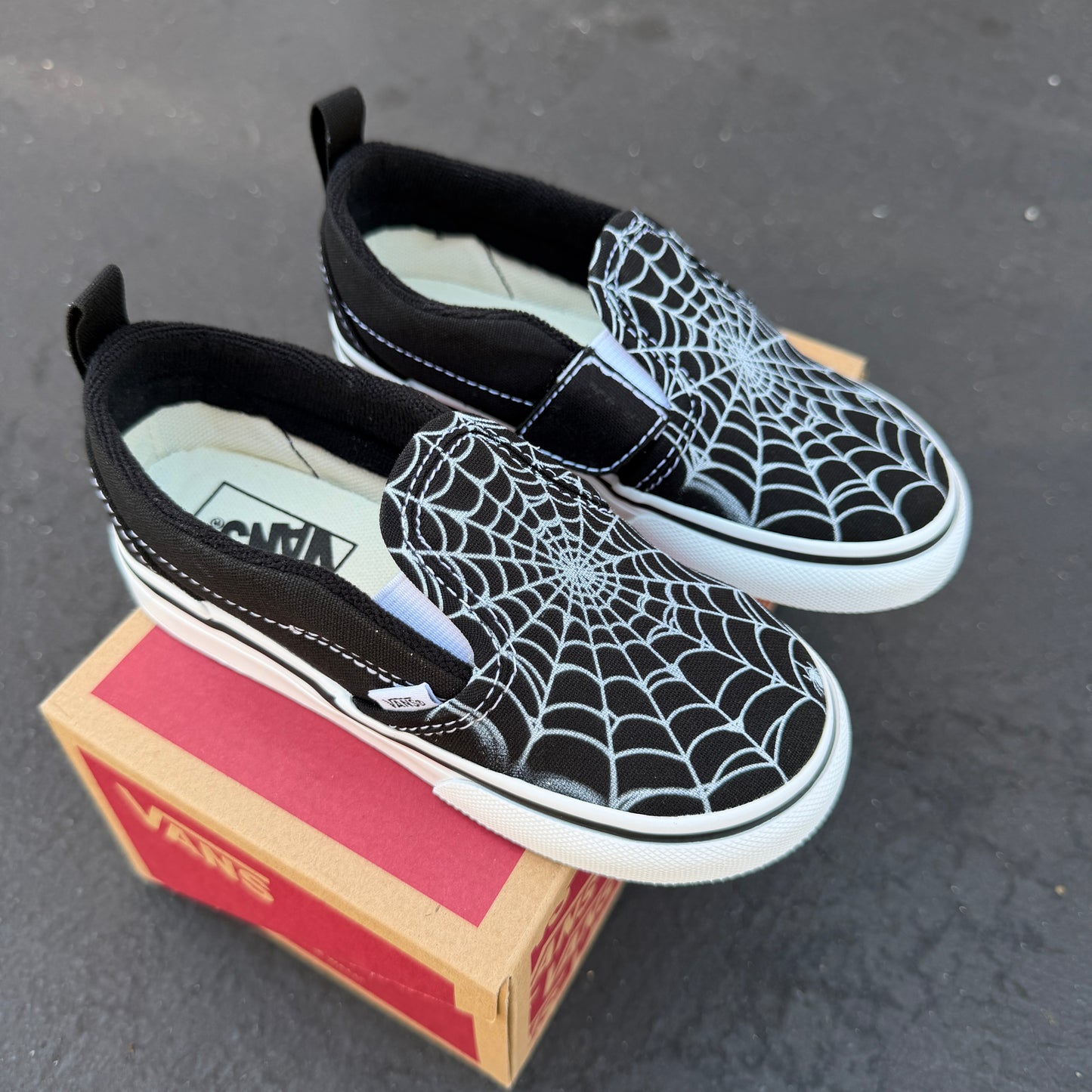 spider webs kids vans shoes