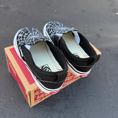 Spiderweb Slip On Vans for Kids Customized Shoes