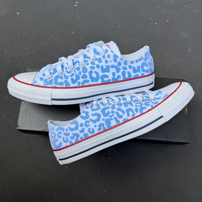 Cheetah Shoes - Custom White Low Tops