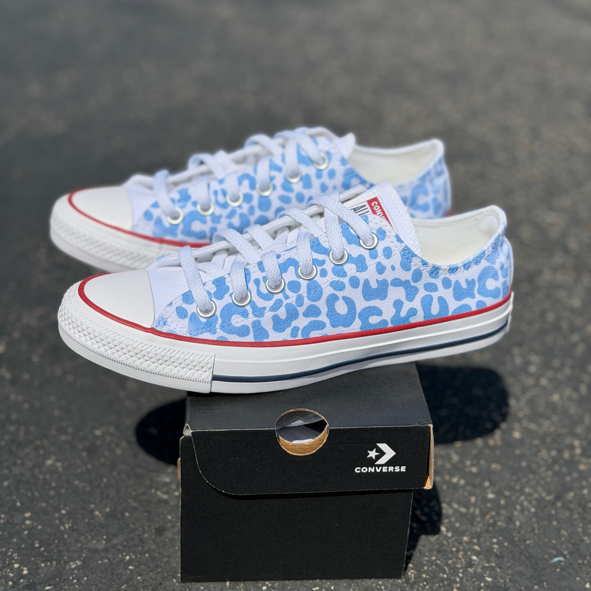 Cheetah Shoes - Custom White Low Tops