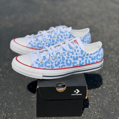 Cheetah Shoes - Custom White Low Tops