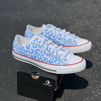 Cheetah Shoes - Custom White Low Tops