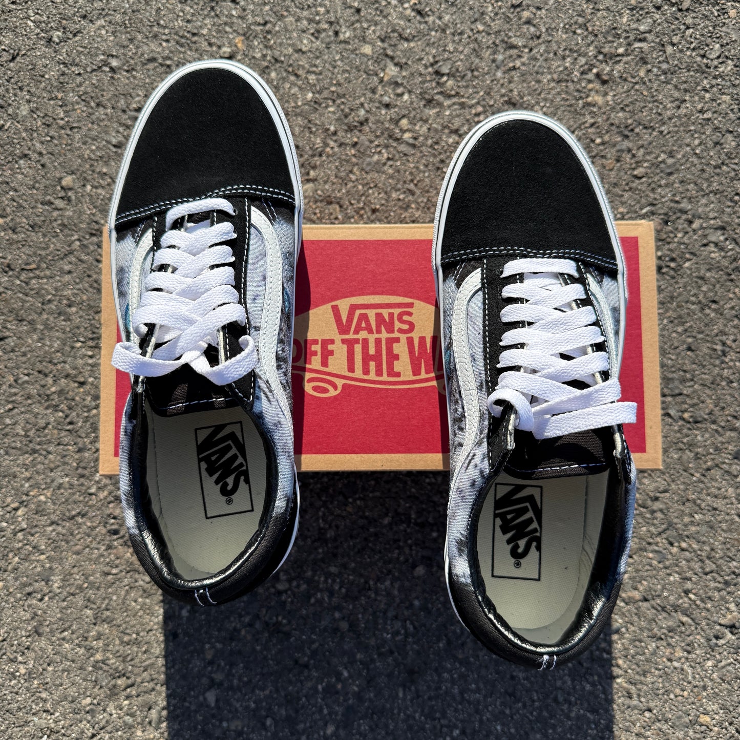 Snow Leopard blue eyes Vans Old Skool shoes customized unisex sneakers for women and men