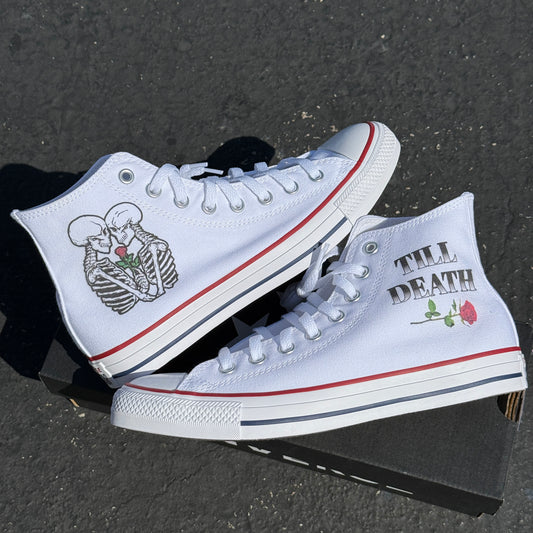 comfortable wedding converse till death chucks