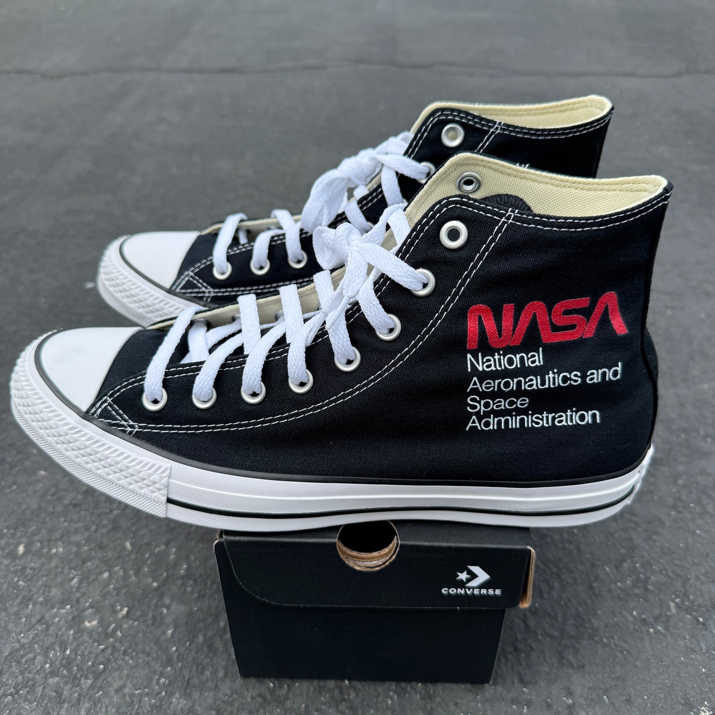NASA Shoes - Custom Black High Top Converse Shoes