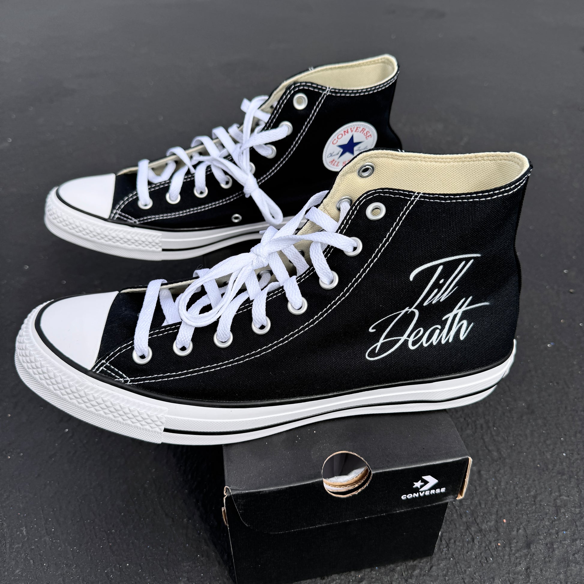 wedding till death converse Chuck Taylor shoes skeleton pinky promise 