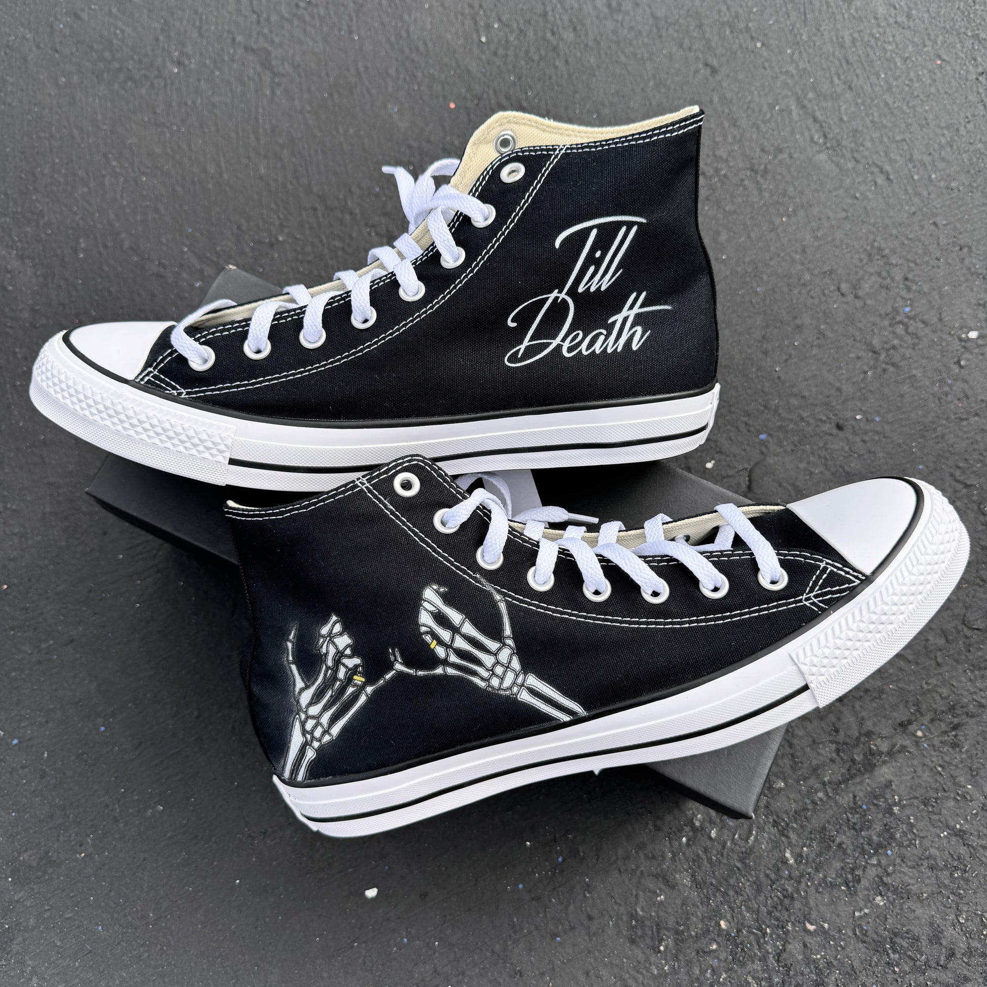 wedding till death converse Chuck Taylor shoes skeleton pinky promise 