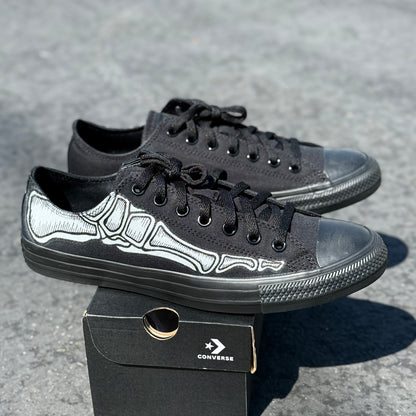 Custom Skeleton Feet Shoes - Custom Black/BlackLow Top Converse Shoes