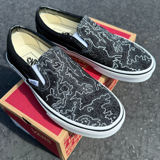 Topographical Map - Custom Vans Slip On Shoes