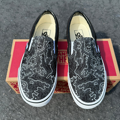 Topographical Map - Custom Vans Slip On Shoes