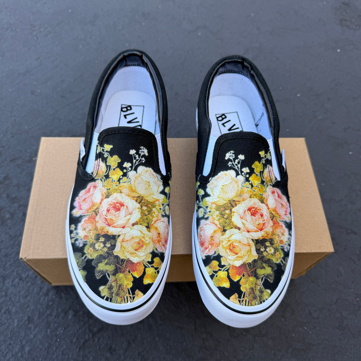 Dreamy Floral Rose Bouquet - BLVD Original Slip On Shoes