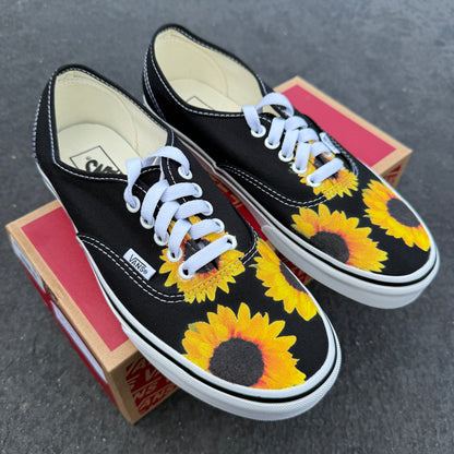 sunflower custom vans authentic shoes unisex sneakers for women and men