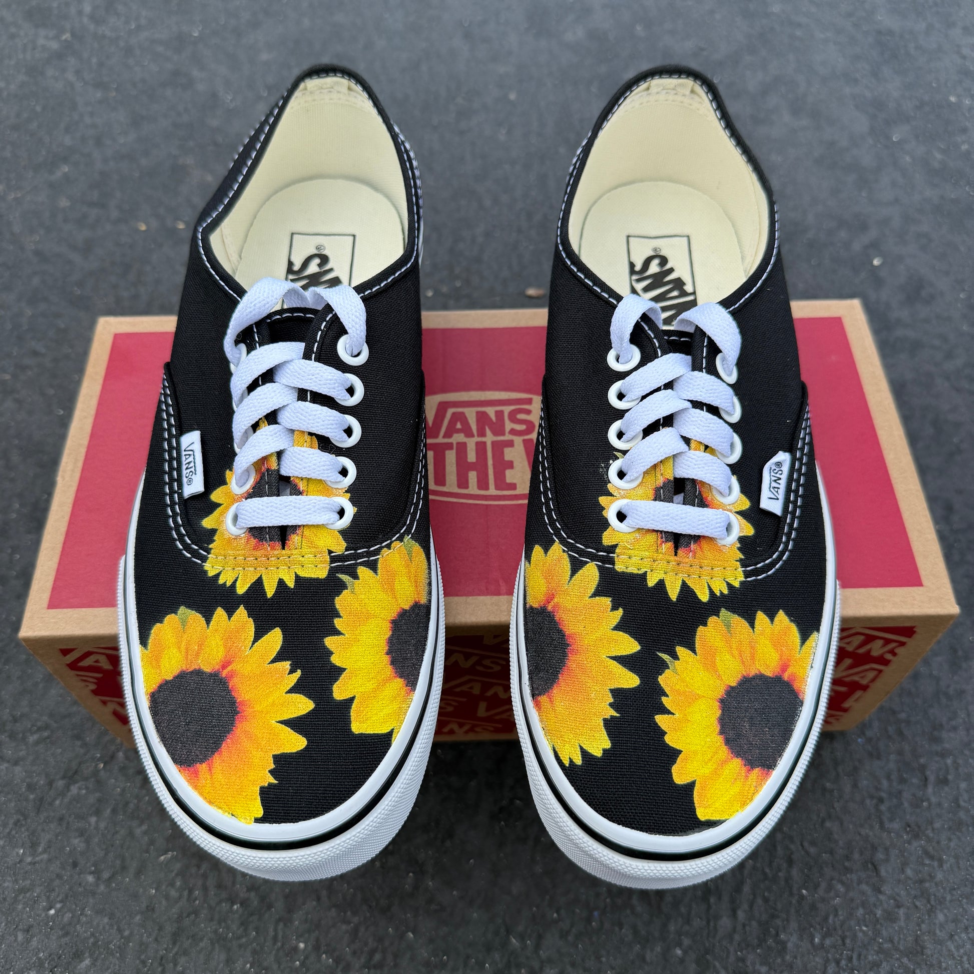 sunflower custom vans authentic shoes unisex sneakers for women and men