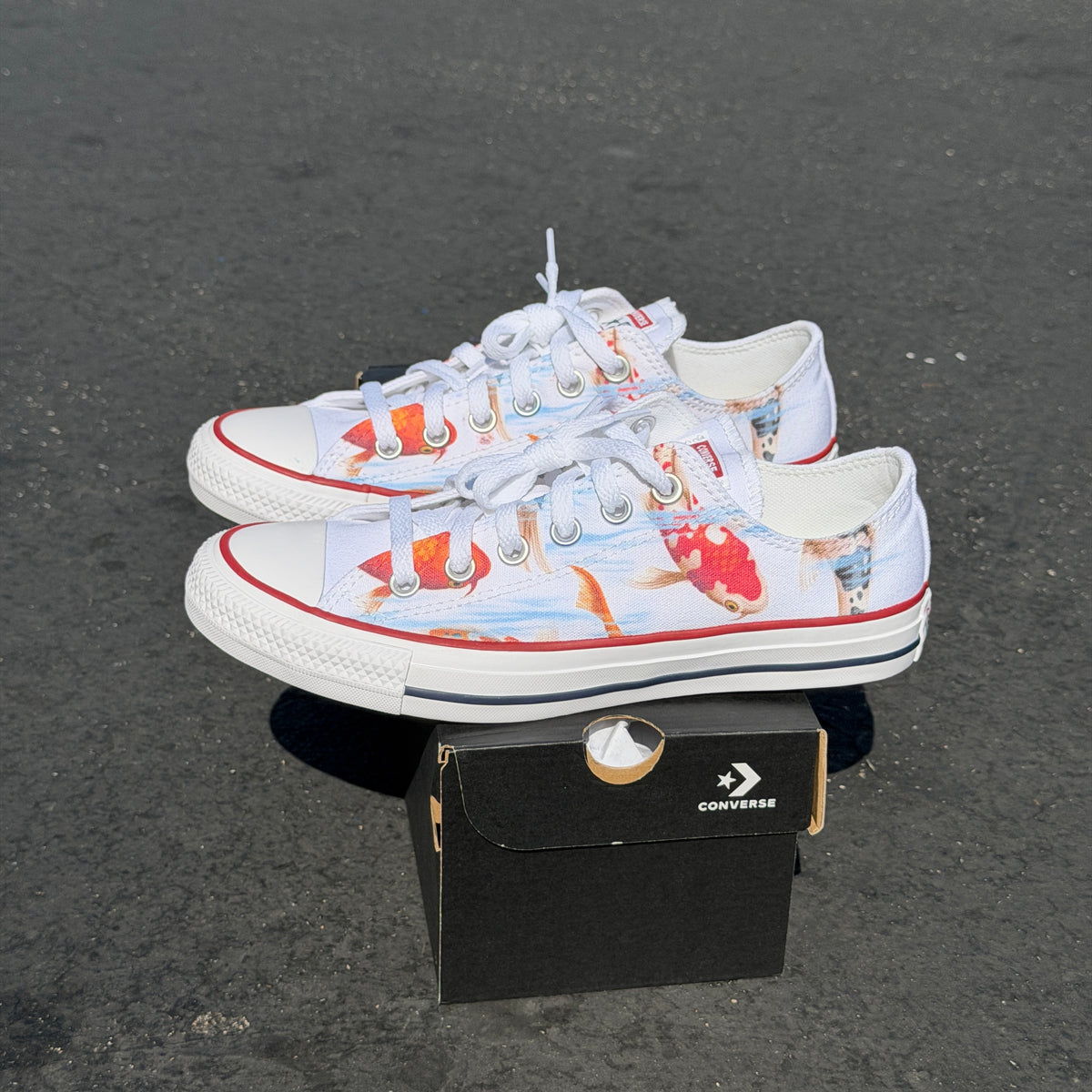 Koi Pond Custom Converse Chuck Taylor Low Top Sneakers