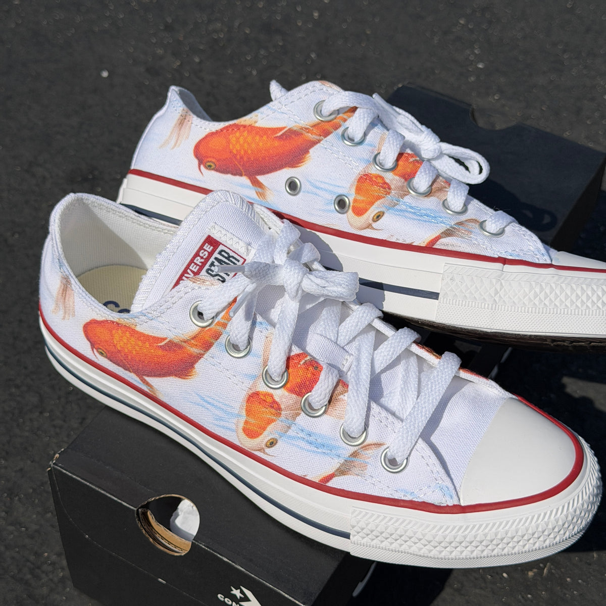 Koi Pond Custom Converse Chuck Taylor Low Top Sneakers