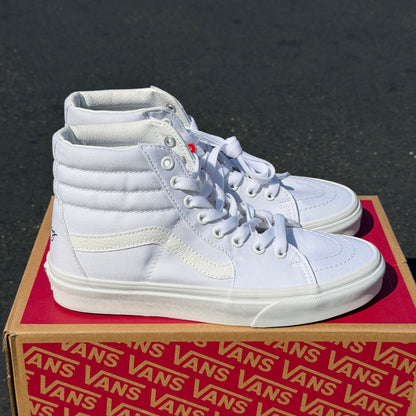 Elegant Cursive Custom Wifey EST. 2026 White Vans Sk8-Hi Shoes for Wedding