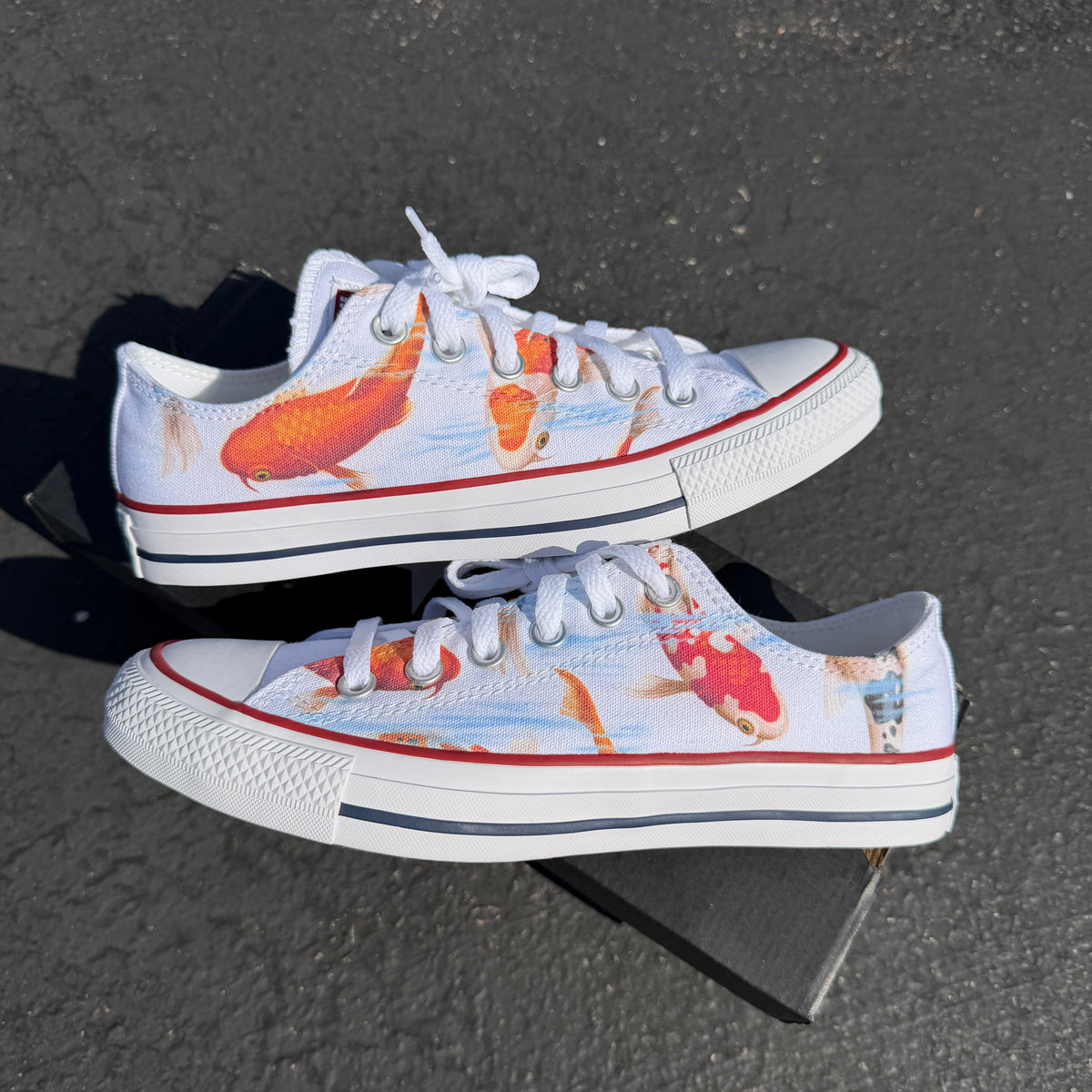Koi Pond Custom Converse Chuck Taylor Low Top Sneakers