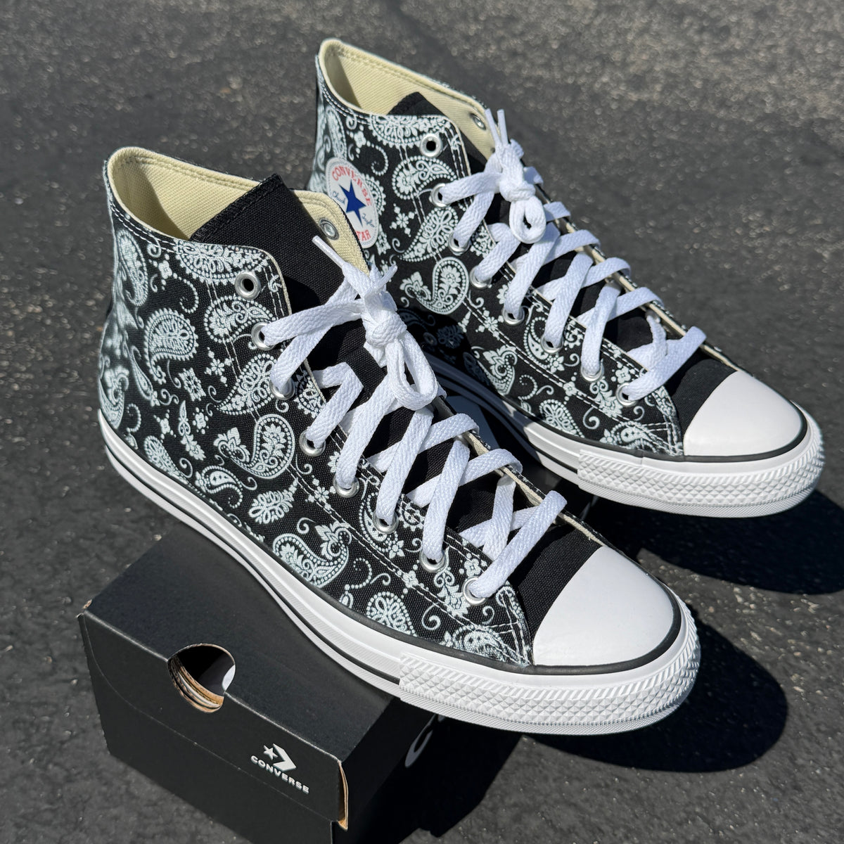paisley Converse Chuck Taylor high top shoes customized 