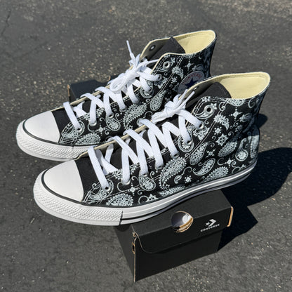 paisley Converse Chuck Taylor high top shoes customized 