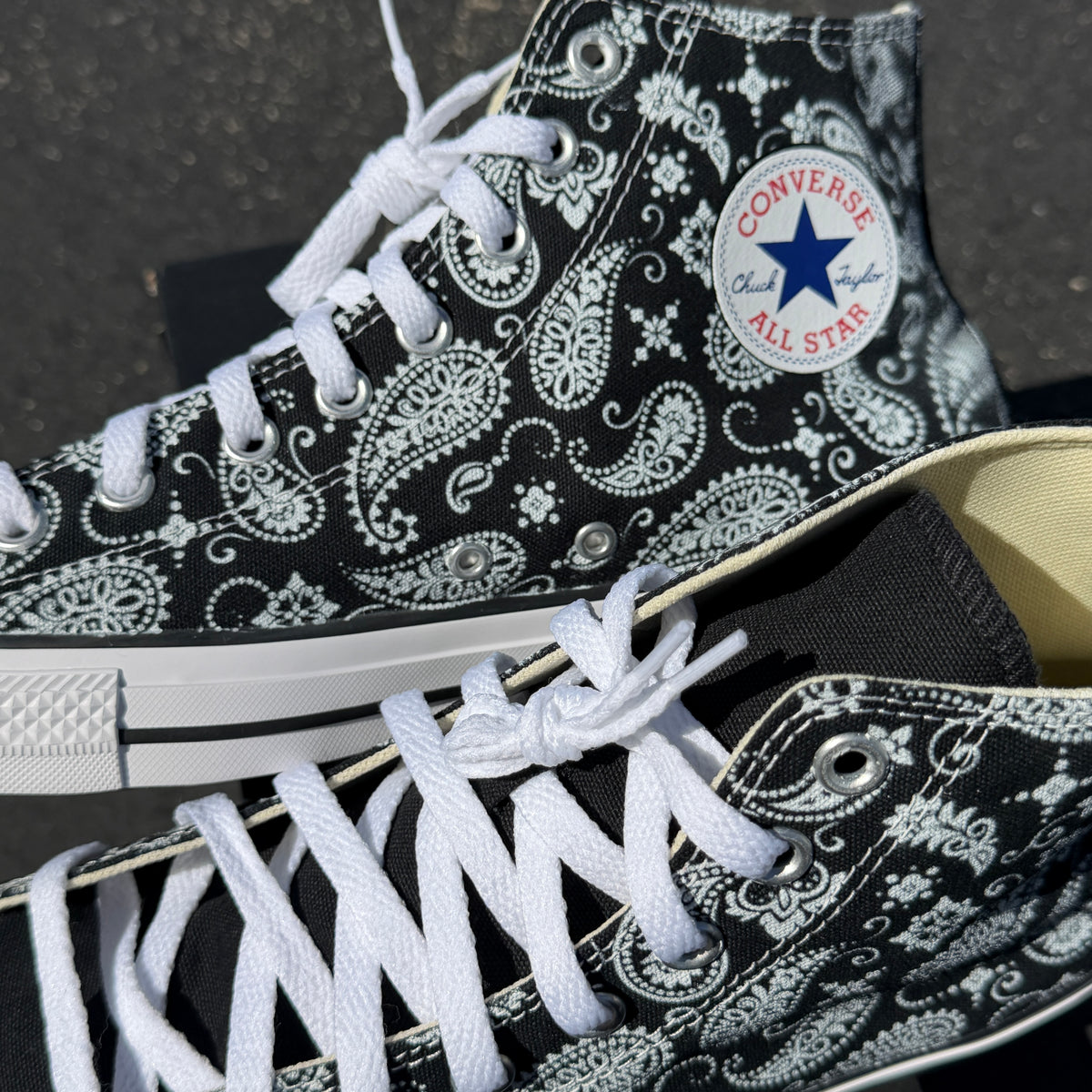 paisley Converse Chuck Taylor high top shoes customized 