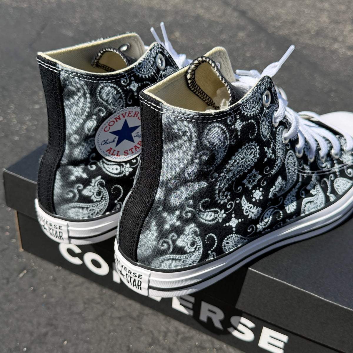 paisley Converse Chuck Taylor high top shoes customized 