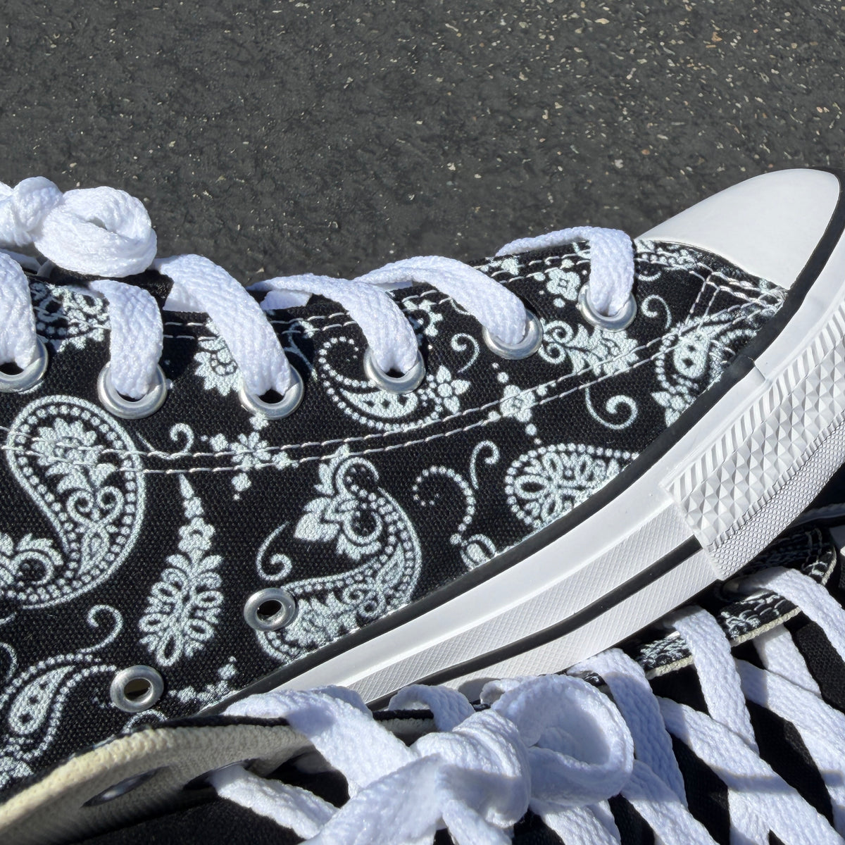 paisley Converse Chuck Taylor high top shoes customized 
